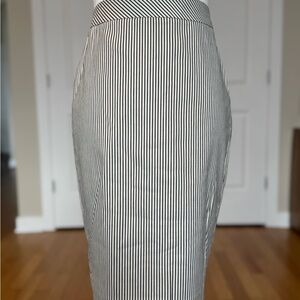 Ann Taylor Black and White Striped Pencil Skirt